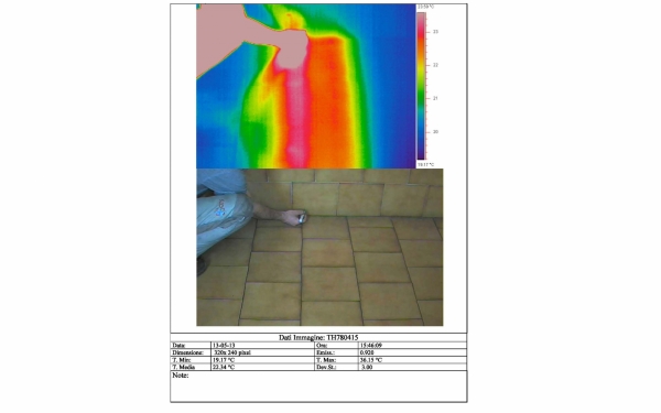 INDIVIDUAZIONE PERDITA ACQUA CON TERMOCAMERA E SOLLEVAMENTO SINGOLA PIASTRELLA PER RIPARAZIONE